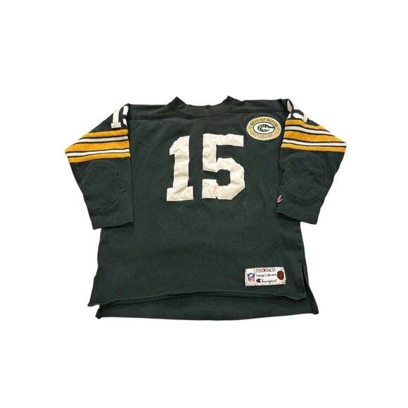 Vintage Champion Throwbacks Green Bay Packers Bart Starr #15 Sweatshirt Jersey L - Picture 1 of 9
